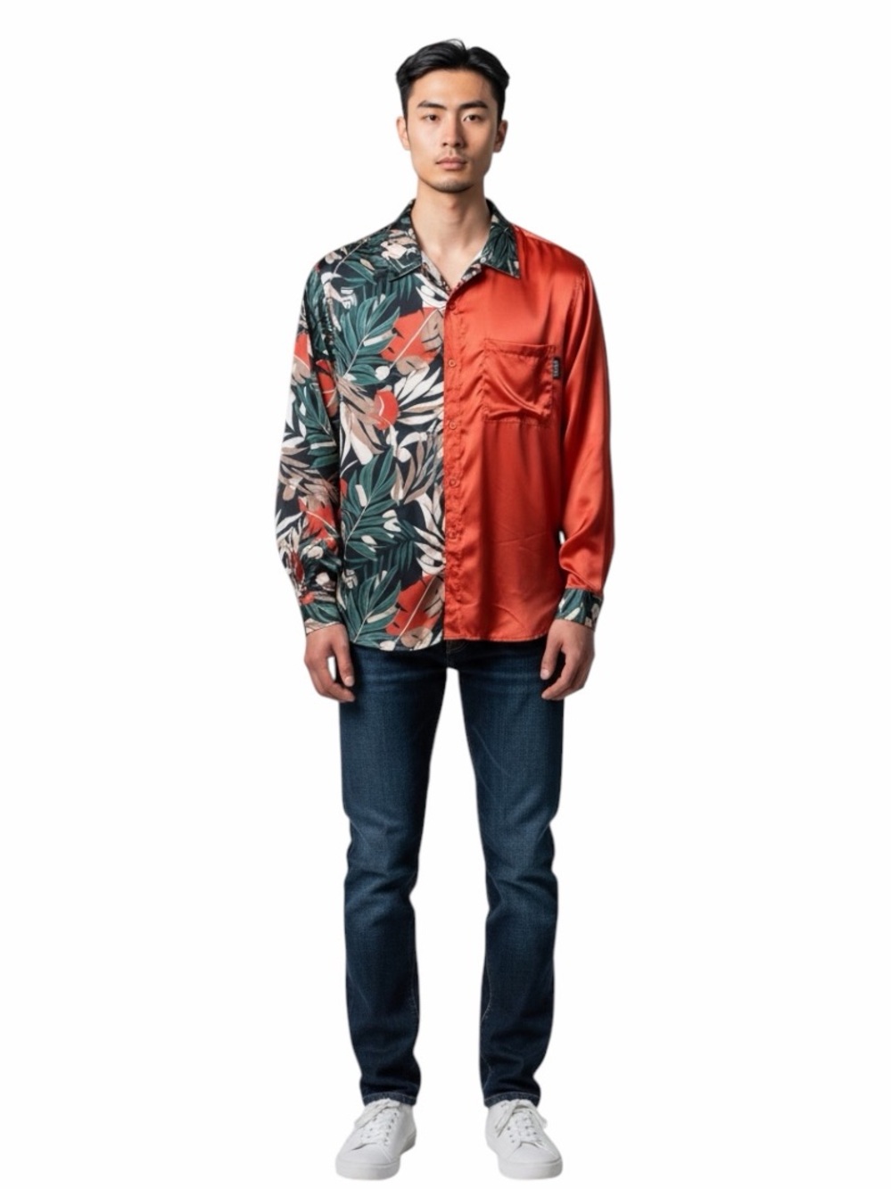 New Boohoo Multicolor Mens long sleeve Short Size Large
